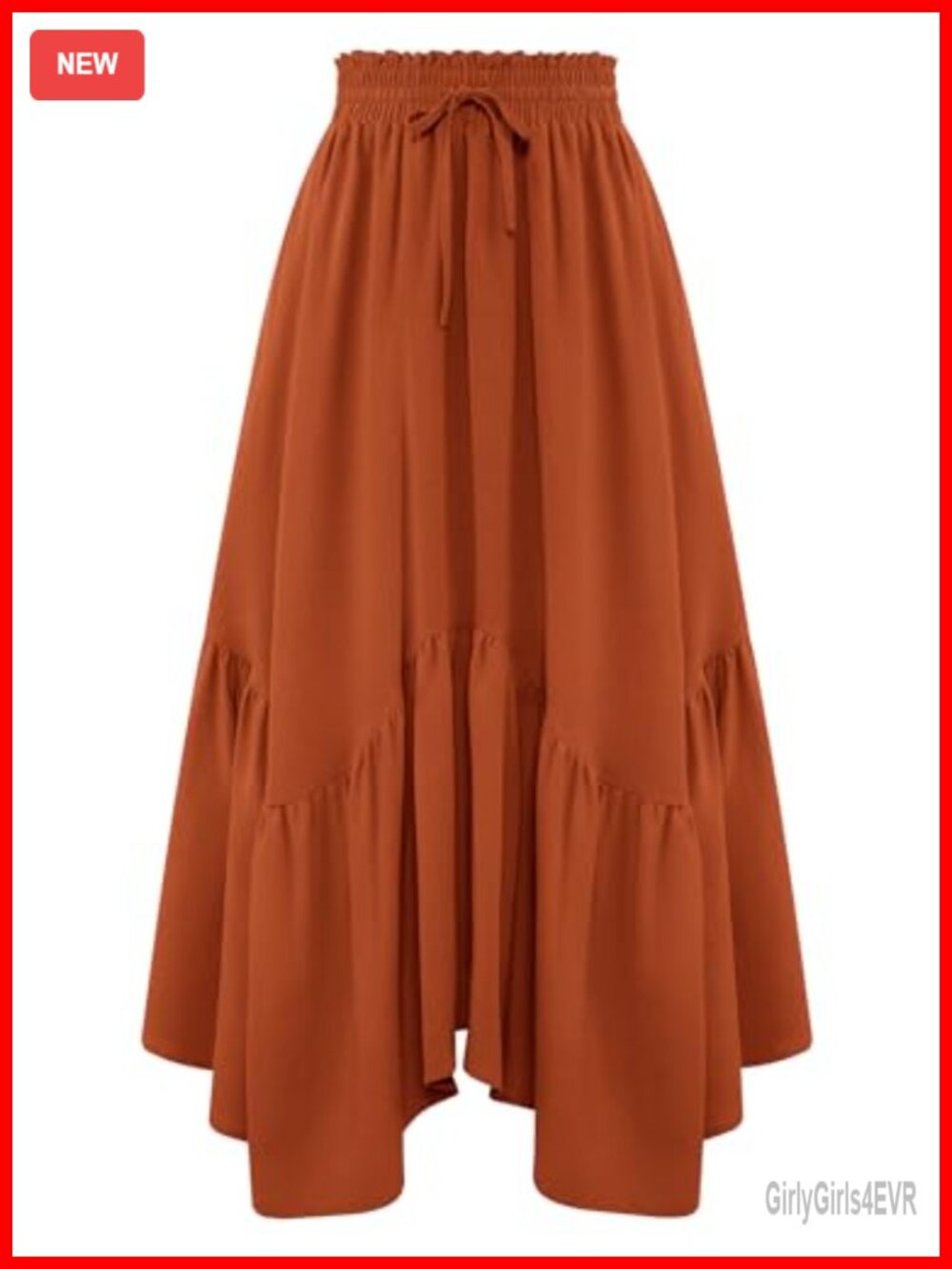 Arolina Women High Waist Maxi Skirt A Line Flowy with Pockets